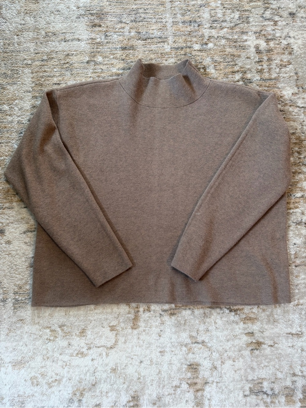 Eco-Knit Milano Stitch Mock Neck Pullover Warm Taupe Women Size M - Picture 5 of 9